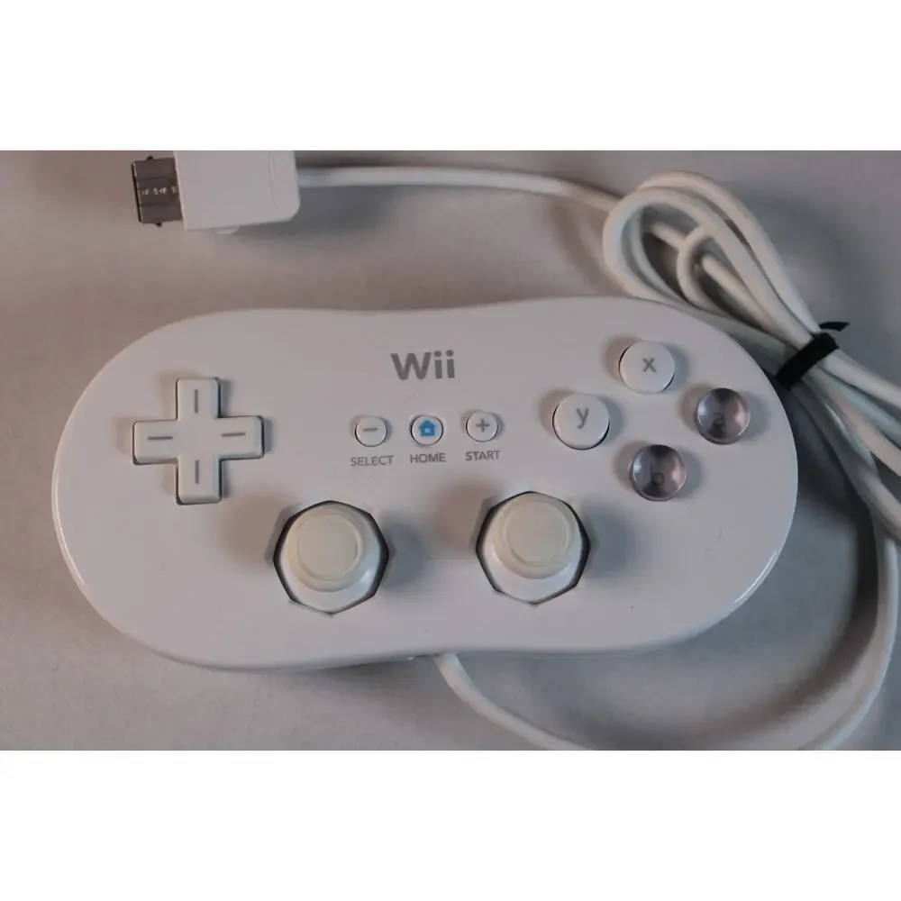 Official Nintendo Wii Pro Controller Classic White RVL-005 OEM - TESTED WORKs